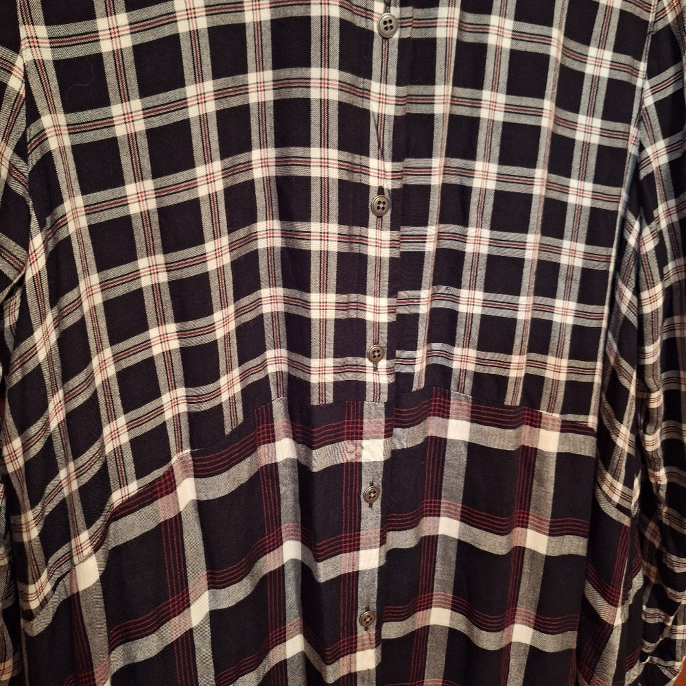 J.Jill Oversized Patchwork Plaid Long Sleeved Blo… - image 6